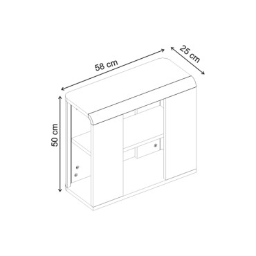 Τραπεζάκι βοηθητικό Colia Megapap χρώμα sepet oak 58x25x50cm 1 τεμ.