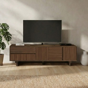 Έπιπλο τηλεόρασης Capri Megapap χρώμα καρυδί milano 180x45x55cm 1 τεμ.