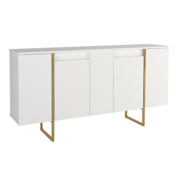 Μπουφές Orontes Megapap χρώμα λευκό - χρυσό 160x35,2x80cm 1 τεμ.