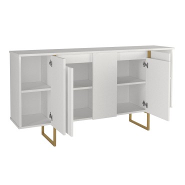 Μπουφές Orontes Megapap χρώμα λευκό - χρυσό 160x35,2x80cm 1 τεμ.