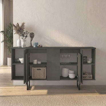 Μπουφές Orontes Megapap χρώμα ανθρακί 160x35,2x80cm 1 τεμ.