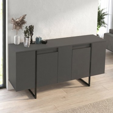 Μπουφές Orontes Megapap χρώμα ανθρακί 160x35,2x80cm 1 τεμ.