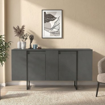 Μπουφές Orontes Megapap χρώμα ανθρακί 160x35,2x80cm 1 τεμ.