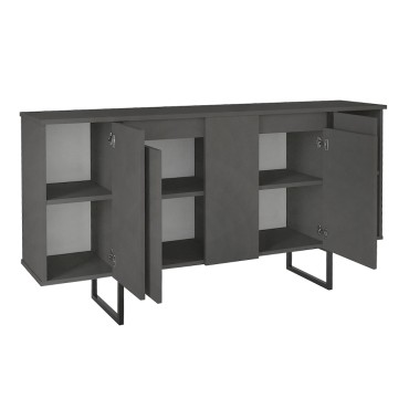 Μπουφές Orontes Megapap χρώμα ανθρακί 160x35,2x80cm 1 τεμ.