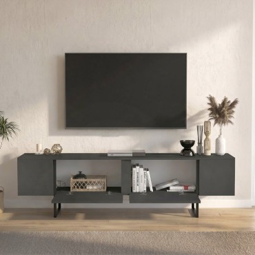 Έπιπλο τηλεόρασης Orontes Megapap χρώμα ανθρακί 180x29,6x50cm 1 τεμ.