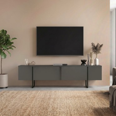 Έπιπλο τηλεόρασης Orontes Megapap χρώμα ανθρακί 180x29,6x50cm 1 τεμ.