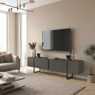 Έπιπλο τηλεόρασης Orontes Megapap χρώμα ανθρακί 180x29,6x50cm 1 τεμ.