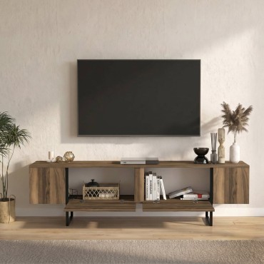 Έπιπλο τηλεόρασης Orontes Megapap χρώμα καρυδί 180x29,6x50cm 1 τεμ.