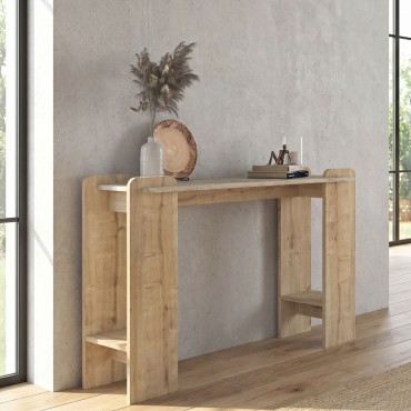 Κονσόλα Mendoza Megapap χρώμα sapphire oak - travertine 130,8x35x76,8cm 1 τεμ.