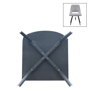 Καρέκλα τραπεζαρίας Firenze Megapap γκρι ύφασμα - μεταλλικό μαύρο πόδι 51x60x81cm 1 τεμ.