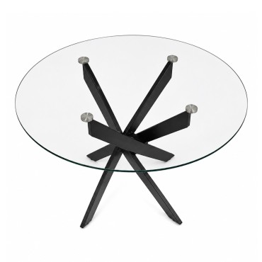 Τραπέζι Aldo Megapap γυαλί - μεταλλικά μαύρα πόδια 100x75,5cm 1 τεμ.