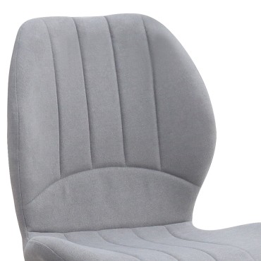 Καρέκλα τραπεζαρίας Valena Megapap elephant grey ύφασμα - μεταλλικό μαύρο πόδι 48x58x87cm 1 τεμ.