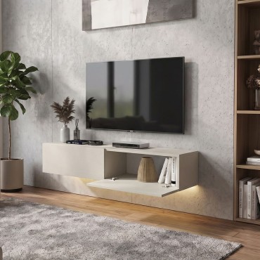 Έπιπλο τηλεόρασης επιτοίχιο Aristo Megapap με LED χρώμα sandstone 135x31,6x25cm 1 τεμ.