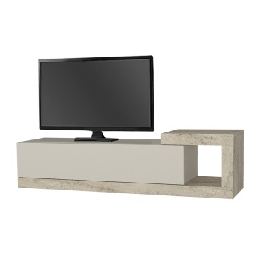 Έπιπλο τηλεόρασης επιτοίχιο Volare Megapap χρώμα sandstone - travertine 150x29,6x38,6cm 1 τεμ.