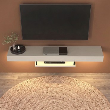 Έπιπλο τηλεόρασης επιτοίχιο Albares Megapap με LED χρώμα sandstone 150x29,6x22cm 1 τεμ.
