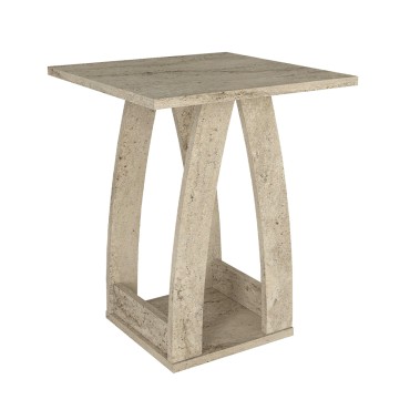 Τραπεζάκι βοηθητικό - Κομοδίνο Deros Megapap χρώμα travertine 45x45x56cm 1 τεμ.
