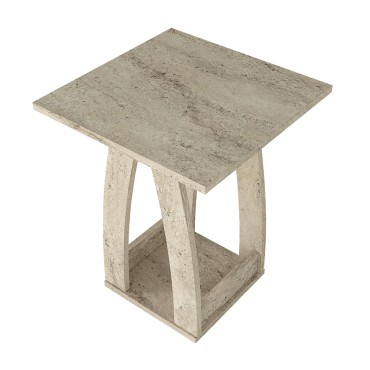Τραπεζάκι βοηθητικό - Κομοδίνο Deros Megapap χρώμα travertine 45x45x56cm 1 τεμ.