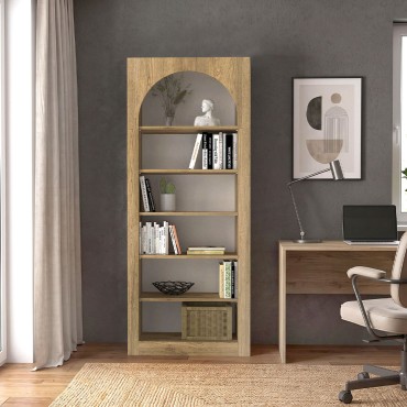 Βιβλιοθήκη Voila Megapap χρώμα sepet oak 74x35x180cm 1 τεμ.