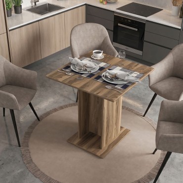 Τραπέζι Allos Megapap χρώμα καρυδί 75x75x77cm 1 τεμ.