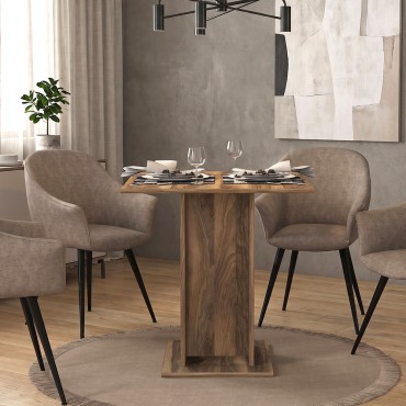 Τραπέζι Allos Megapap χρώμα καρυδί 75x75x77cm 1 τεμ.
