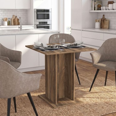 Τραπέζι Allos Megapap χρώμα καρυδί 75x75x77cm 1 τεμ.