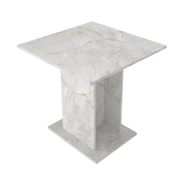 Τραπέζι Allos Megapap χρώμα λευκό εφέ μαρμάρου 75x75x77cm 1 τεμ.