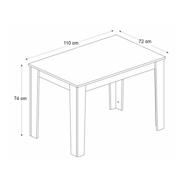 Τραπέζι Darlen Megapap χρώμα γκρι σκυροδέματος 110x72x74cm 1 τεμ.