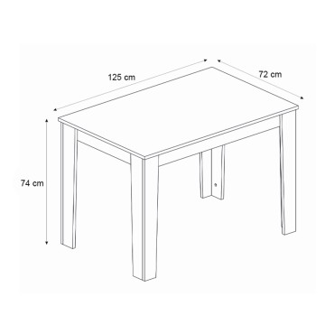 Τραπέζι Darlen Megapap χρώμα γκρι σκυροδέματος 125x72x74cm 1 τεμ.