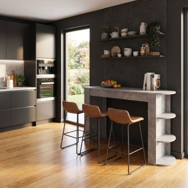 Τραπέζι μπαρ Vigne Megapap χρώμα γκρι σκυροδέματος 150x51,6x101,8cm 1 τεμ.