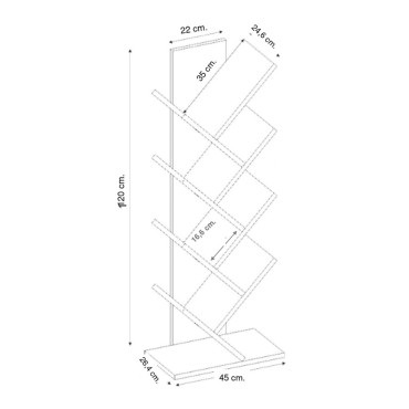 Βιβλιοθήκη Maxy Megapap χρώμα λευκό 45x26,4x120cm 1 τεμ.