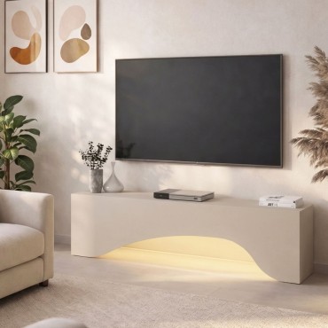 Έπιπλο τηλεόρασης Mara Megapap με LED χρώμα sandstone 150x31,4x40cm 1 τεμ.