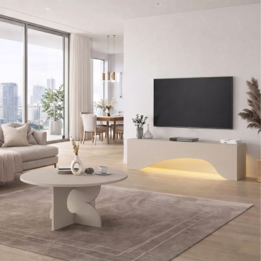 Έπιπλο τηλεόρασης Mara Megapap με LED χρώμα sandstone 150x31,4x40cm 1 τεμ.