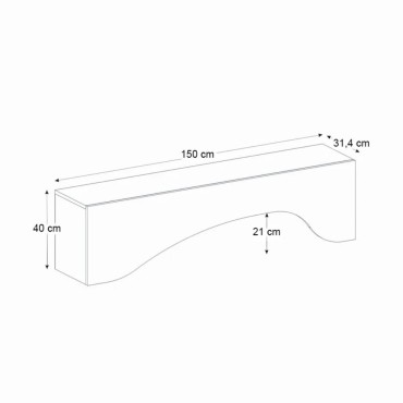 Έπιπλο τηλεόρασης Mara Megapap με LED χρώμα sandstone 150x31,4x40cm 1 τεμ.