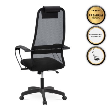 Καρέκλα γραφείου Prince Megapap με ύφασμα Mesh χρώμα μαύρο 66,5x70x123/133cm 1 τεμ.