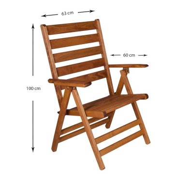Καρέκλα πτυσσόμενη Klara Megapap από ξύλο οξιάς σε χρώμα κερασί εμποτισμού 63x60x100cm 1 τεμ.