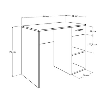 Γραφείο εργασίας Concept Pc Megapap από μελαμίνη σε χρώμα λευκό 90x52x75cm 1 τεμ.