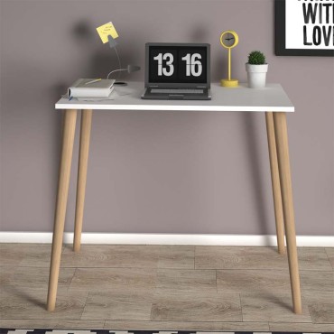 Γραφείο Fiona Megapap από μελαμίνη χρώμα λευκό 90x55x75cm 1 τεμ.