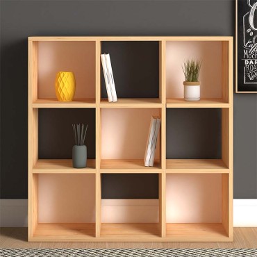 Βιβλιοθήκη Cube Megapap από μελαμίνη χρώμα oak 90x30x90cm 1 τεμ.