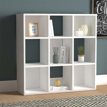 Βιβλιοθήκη Cube Megapap από μελαμίνη χρώμα λευκό 90x30x90cm 1 τεμ.