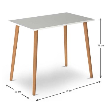 Τραπέζι Fiona Megapap από μελαμίνη χρώμα λευκό 90x55x75cm 1 τεμ.