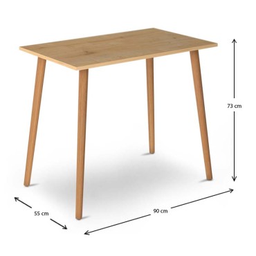 Τραπέζι Fiona Megapap από μελαμίνη χρώμα oak 90x55x75cm 1 τεμ.