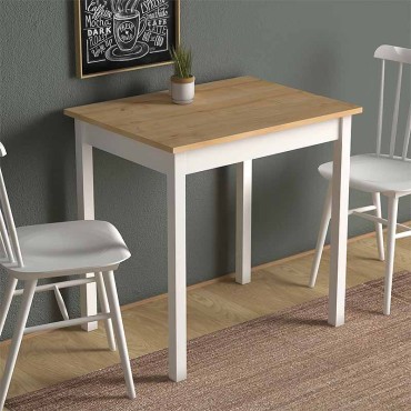 Τραπέζι Mini Megapap μεταλλικό - μελαμίνης χρώμα oak - λευκό 78x59x75cm 1 τεμ.
