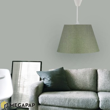 Φωτιστικό οροφής Elanor Megapap υφασμάτινο μονόφωτο χρώμα κυπαρισσί 37x21x70εκ.