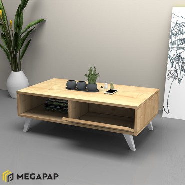 Τραπεζάκι σαλονιού Aster Megapap από μελαμίνη χρώμα sonoma 120x56x40cm 1 τεμ.