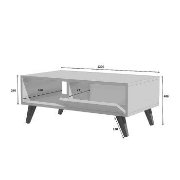Τραπεζάκι σαλονιού Aster Megapap από μελαμίνη χρώμα sonoma 120x56x40cm 1 τεμ.
