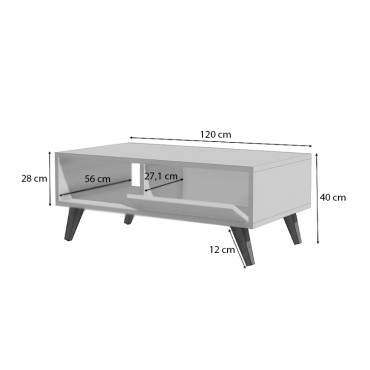 Τραπεζάκι σαλονιού Aster Megapap από μελαμίνη χρώμα sonoma 120x56x40cm 1 τεμ.