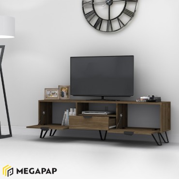 Έπιπλο τηλεόρασης Jasmine Megapap χρώμα καρυδί 170x35x50cm 1 τεμ.