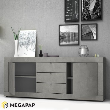 Μπουφές Ocean Megapap χρώμα γκρι σκυροδέματος 210x45x86cm 1 τεμ.
