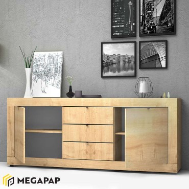 Μπουφές Ocean Megapap χρώμα sonoma 210x45x86cm 1 τεμ.