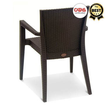 Πολυθρόνα κήπου Bali Megapap από PP χρώμα καφέ 57x60x85cm 1 τεμ.